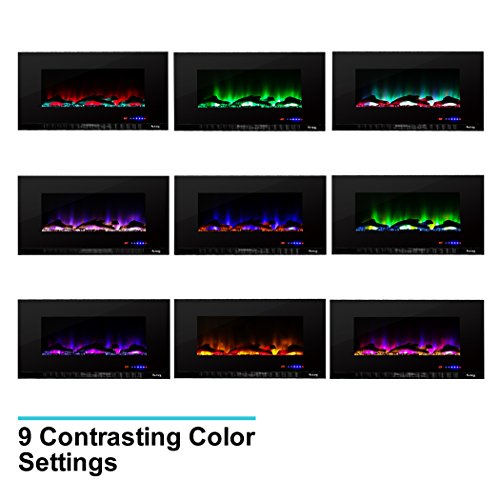 e-Flame USA Livingston 60-inch Wall Mounted LED 3D Electric Fireplace Stove