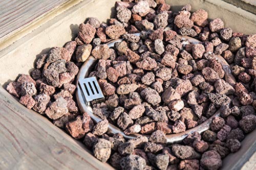 Peaktop HF11501AA Propane Gas Wood Look Square 40,000 BTU Fire Pit Table for Outdoor Patio Garden Backyard Decking with PVC Cover, Lava Rock, 35" x 35", Gray