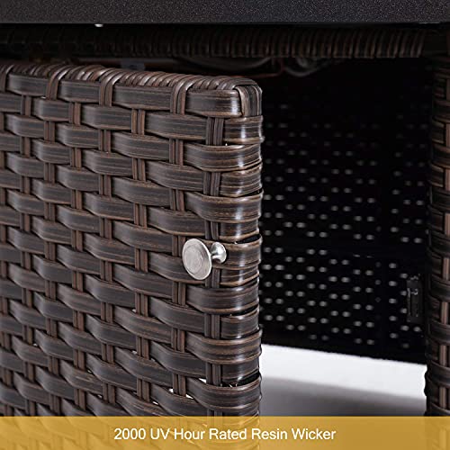 Grand Patio Outdoor Gas Fire Pit Table, 43 Inch 50,000 BTU Rectangle Patio Propane Fire Pit Table with Resin Wicker Base, Resin Wicker/ Rectangle