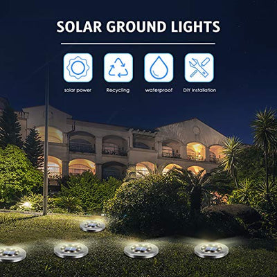 OULONGER Solar Outdoor Lights,Upgraded Waterproof Solar Garden Pathway Lights - 12 Pack