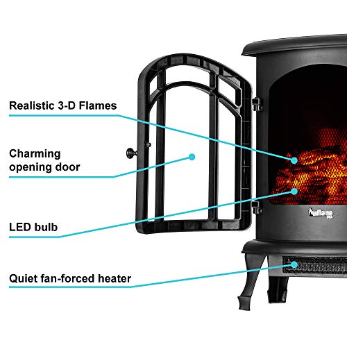 e-Flame USA Tahoe LED Portable Freestanding Electric Fireplace Stove Heater