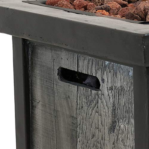 Sunnydaze Square Outdoor Propane Gas Fire Pit Table