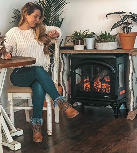 e-Flame USA 28" XL Denali Portable Freestanding Electric Fireplace Stove