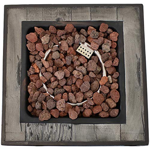 Sunnydaze Square Outdoor Propane Gas Fire Pit Table