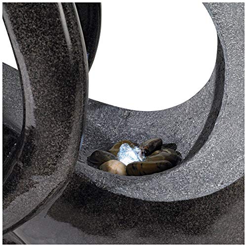 Graceful Form Modern Zen Outdoor Floor Water Fountain with Light LED 43" High for Yard Garden Patio Deck Home - John Timberland