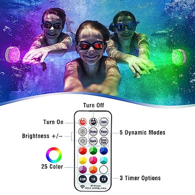 Qoolife Rechargeable Submersible Pool Lights