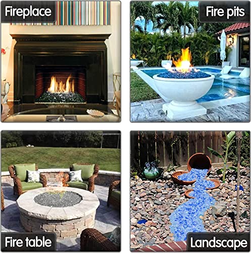 GRISUN Gold Fire Glass for Fire Pit, 20 Pounds 1/2 Inch High Luster Reflective Tempered Glass Rocks for Natural or Propane Fireplace, Safe for Outdoors and Indoors Firepit Glass