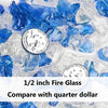 GRISUN Bahama Blend Fire Glass for Fire Pit, 20 Pounds 1/2 Inch Tempered Glass Rocks for Natural or Propane Fireplace, Safe for Outdoors and Indoors Firepit Glass
