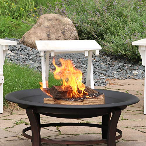 Sunnydaze Outdoor Replacement Fire Bowl for DIY or Existing Fire Pits - Steel with High-Temperature Paint Finish - Round Wood-Burning Pit - 23-Inch