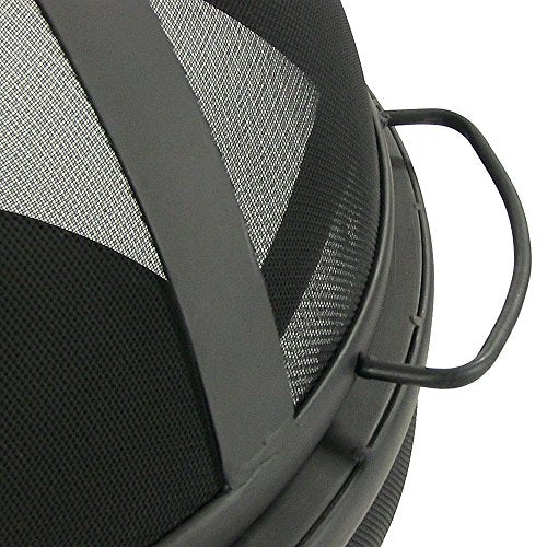 Sunnydaze Flaming Ball Fire Pit - Outdoor 30 Inch Round Wood Burning Backyard & Patio Firepit - Portable Black Sphere - Protective Cover