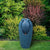 Teamson Home Outdoor Glazed Vase Floor Water Jar Fountain with LED Lights for Garden Patio and Deck, Blue, 14.96 x 14.57 x 31.89