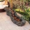 Alpine Corporation TZL240 Alpine White LED Lights Tiered Rocky River Stream Fountain, 76" L x 22" W x 19" H, Mixed Colors