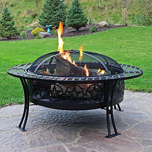 Sunnydaze Four Star Outdoor Wood Burning Fire Pit Table