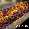 GRISUN Wine Red Fire Glass for Fire Pit, 20 Pounds 1/2 Inch Tempered Glass Rocks