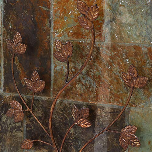 Sunnydaze Outdoor Waterfall Fountain with LED Light - Decorative Climbing Vines - Water Feature for Garden Walls, Fences, Yard, Deck and Patio - 32 Inch Tall