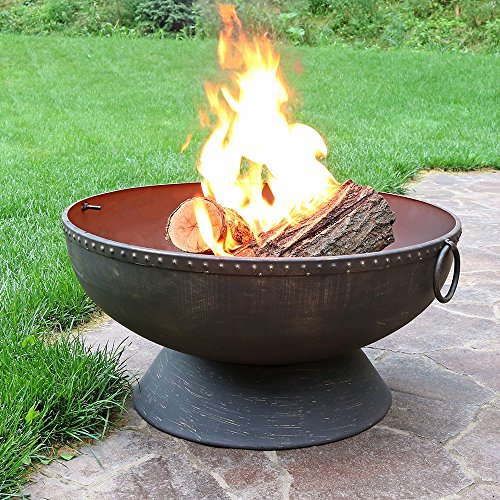 Sunnydaze Outdoor Fire Pit Bowl - 30 Inch Large Round