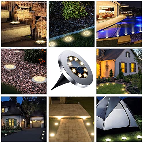 Rayolon Solar Ground Lights, Waterproof Solar Garden Lights  (12 Pack Warm Light)