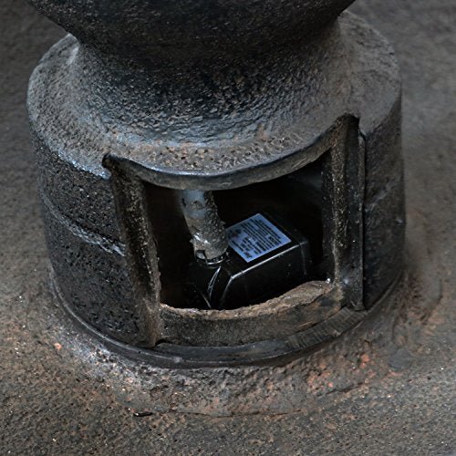 Sunnydaze 25-Inch H Streaming Falls 2-Tier Outdoor Water Fountain - Waterfall Feature for The Yard or Patio - Brown