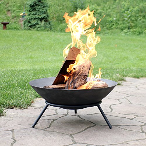Sunnydaze Cast Iron Fire Pit Bowl - Outdoor 22 Inch Fireplace