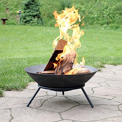 Bonnlo Outdoor Portable Fire Pit 32 with Barbecue/Cooking Grill, Poker and  Rain Cover Square Metal 3 in 1 Wood Burning Fire Pit Backyard Patio