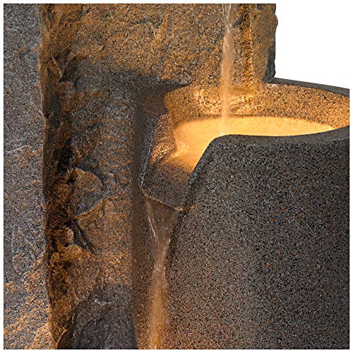 Lamps Plus Outdoor Floor Water Fountain 34 1/2" High Cascading Marble Finish Bowls LED