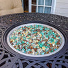 GRISUN Fire Glass Mixed Color for Fire Pit, 1/2 Inch 20 Pounds Reflective Tempered Glass Rocks for Natural or Propane Fireplace, Safe for Outdoors and Indoors Fire Pit, Ultra White, Evergreen, Copper