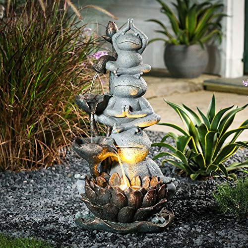 Jeco 31" Yoga Frogs Fountain with Led Light