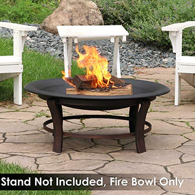 Sunnydaze Outdoor Replacement Fire Bowl for DIY or Existing Fire Pits - Steel with High-Temperature Paint Finish - Round Wood-Burning Pit - 23-Inch