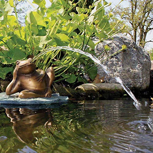 Aquascape 78311 Lazy Frog on Lily Pad Pond and Garden Water Fountain, Patina