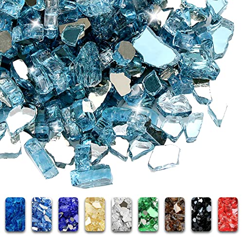 10-Pound Fire Glass - 1/4 Inch Tempered Fire Glass For Fireplace Fire Pit, Crystal Ice - Outdoor